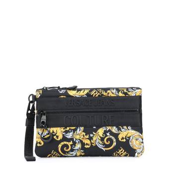 baroque-pattern print clutch bag