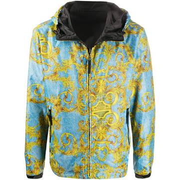 barocco print hooded jacket