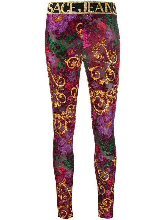 Baroque-print leggings展示图