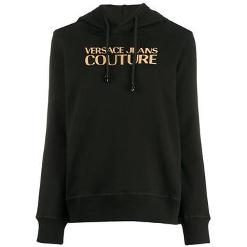 mirrored-logo hooded sweatshirt