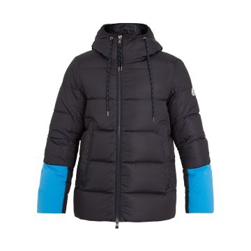 Drake contrast-panel quilted-down jacket