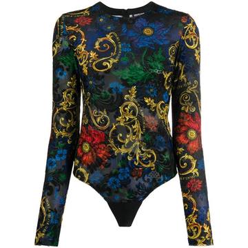 floral filigree print bodysuit