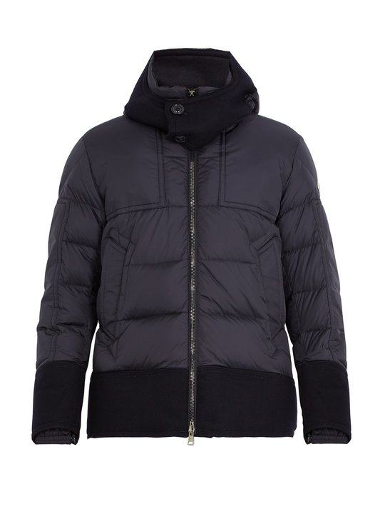 Dominique contrast-trim quilted down jacket展示图