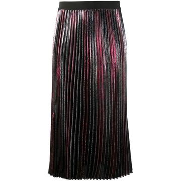 metallic pleated skirt