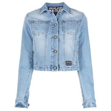 embroidered lgoo denim jacket