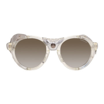 Clear & Silver Round Sunglasses