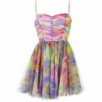 paisley print tulle dress