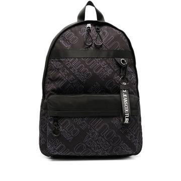 logo print zip-up backpack