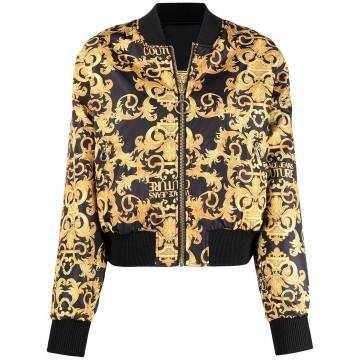 reversible baroque-print bomber jacket