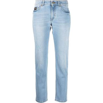 mid-rise slim-fit jeans