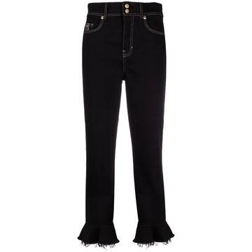 flared-hem cropped jeans