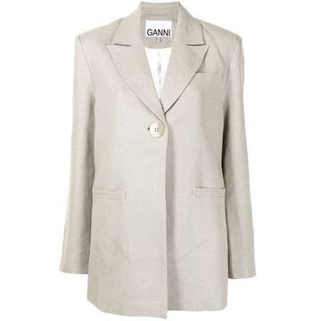 peak-lapel single-breasted blazer