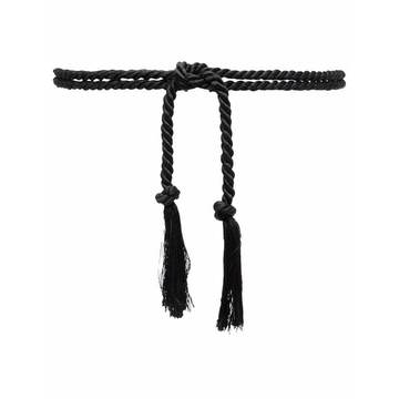 tie-fastening braided tassel belt