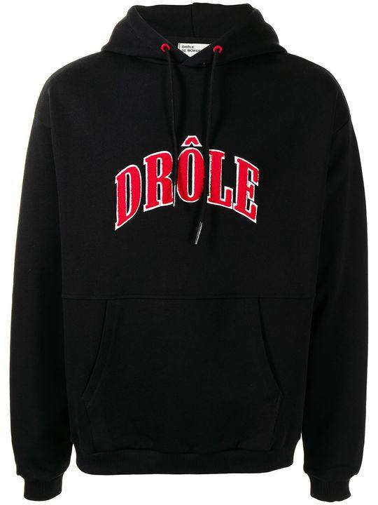 embroidered-logo pullover hoodie展示图