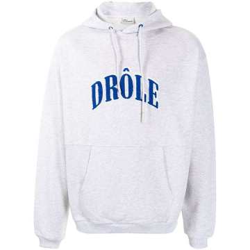 embroidered-logo pullover hoodie