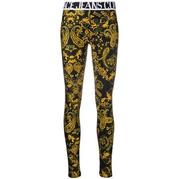 baroque-print slim-fit leggings