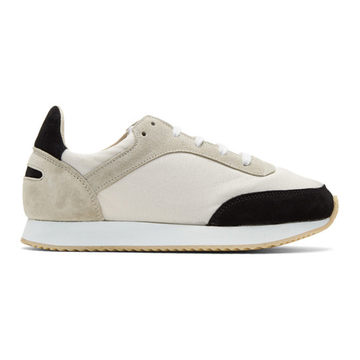 Beige & Black Tempo Sneakers