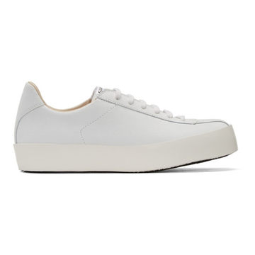 White Leather Court Sneakers