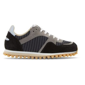 Black Marathon Trail Pinstripe Sneakers