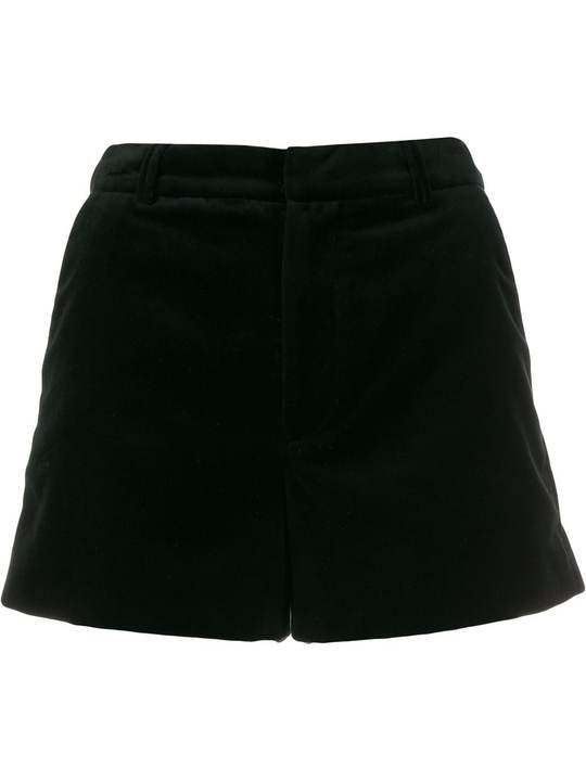 high-waisted velvet shorts展示图