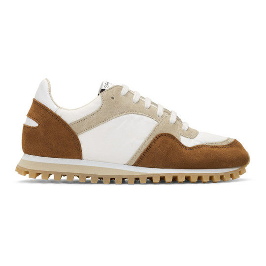 White & Tan Marathon Trail Low-Top Sneakers展示图