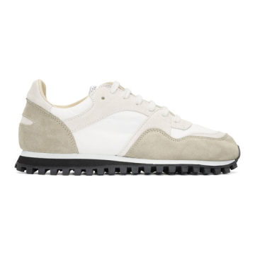 White & Taupe Suede Marathon Trail Low WB Sneakers