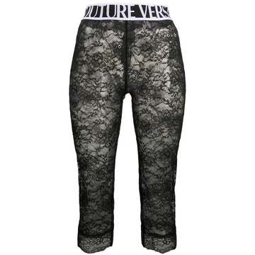 cropped logo-print lace leggings