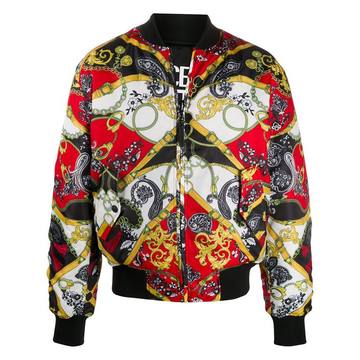 baroque print bomber jacket