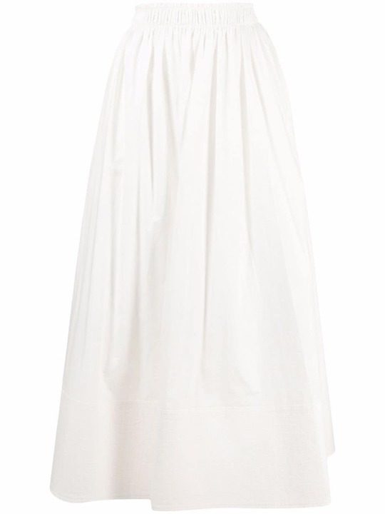 high-waisted pleated midi skirt展示图