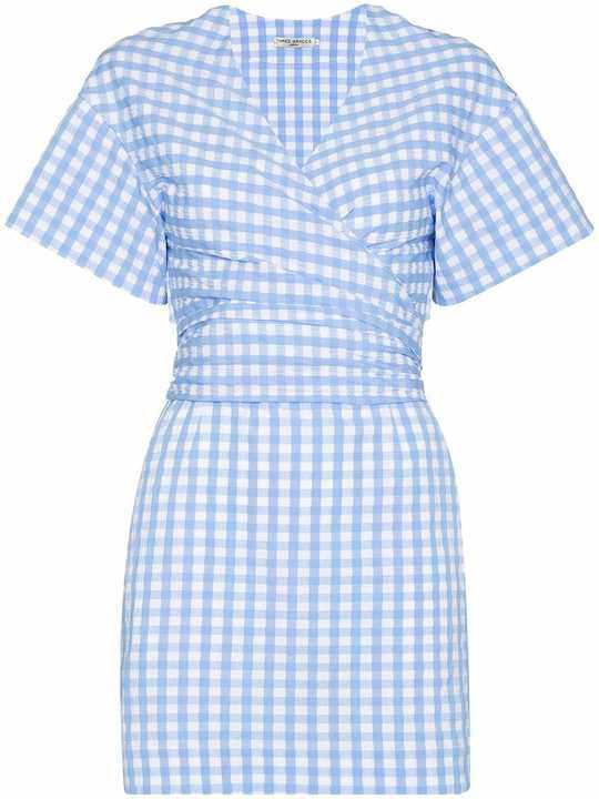 Flora gingham check mini dress展示图