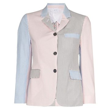 multi-panel striped blazer