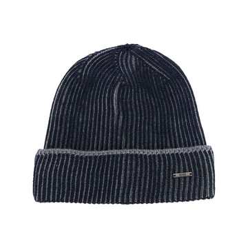 ribbed logo beanie hat