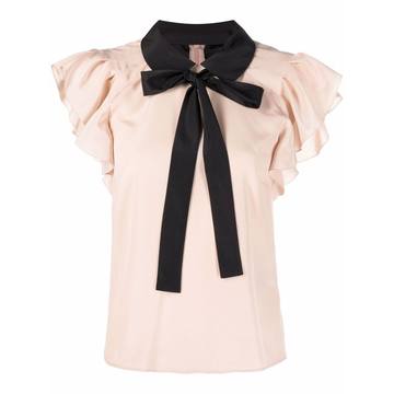 pussy-bow collar blouse