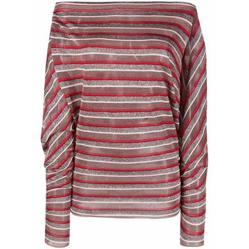 striped-print dolman jumper