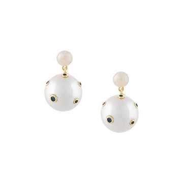 embellished pearl drop earrings