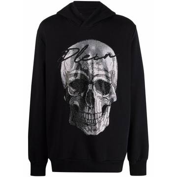 crystal-embellished skull hoodie