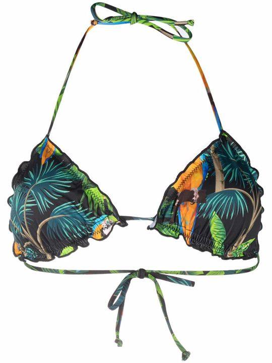 Tropical-print bikini top展示图