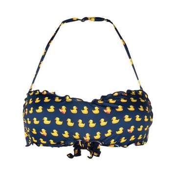 duck-print bandeau bikini top