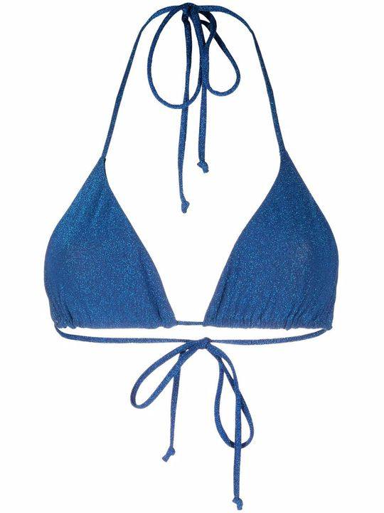 glitter triangle-cut bikini top展示图