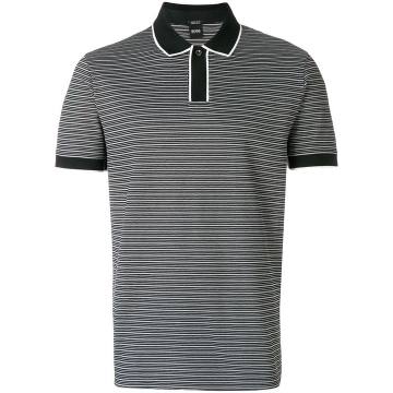 contrast trim striped polo shirt