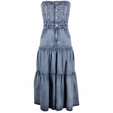 strapless denim dress