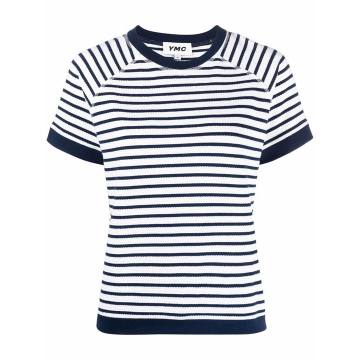 Daisy cut-out striped T-shirt