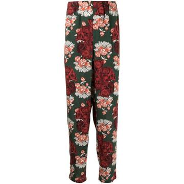 rose print trousers