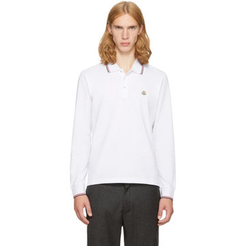 White Long Sleeve Maglia Polo