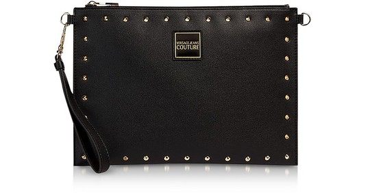 Black Leather Wallet Clutch w/ Studs展示图