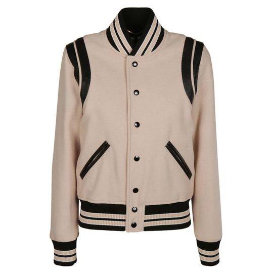 Saint Laurent Striped Bomber Jacket展示图