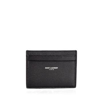 Grained-leather cardholder