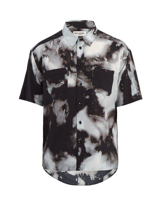 Short-sleeved tie-dye silk shirt展示图