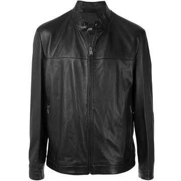 fitted leather jacket