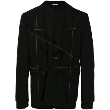 contrast-stitch single breasted blazer